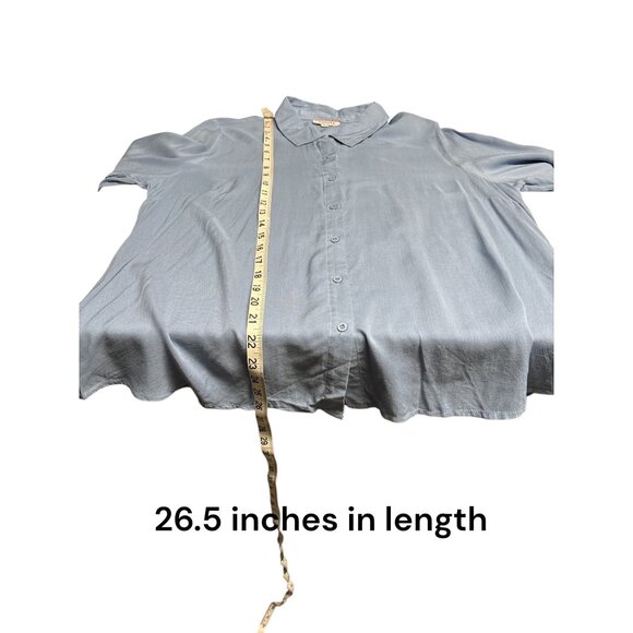 Andrée By Unit Womens Button-Up Shirt With Floral Embroidered Back Patch Long Sl - Picture 9 of 9